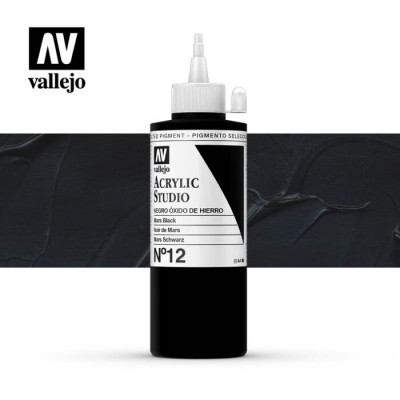 ACRYLIC STUDIO NEGRO OXIDO HIERRO N.12 200 ML